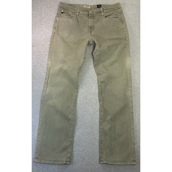 AG Adriano Goldschmied Protege Straight Leg Jeans Men’s 36x34 Olive Green - Picture 1 of 8